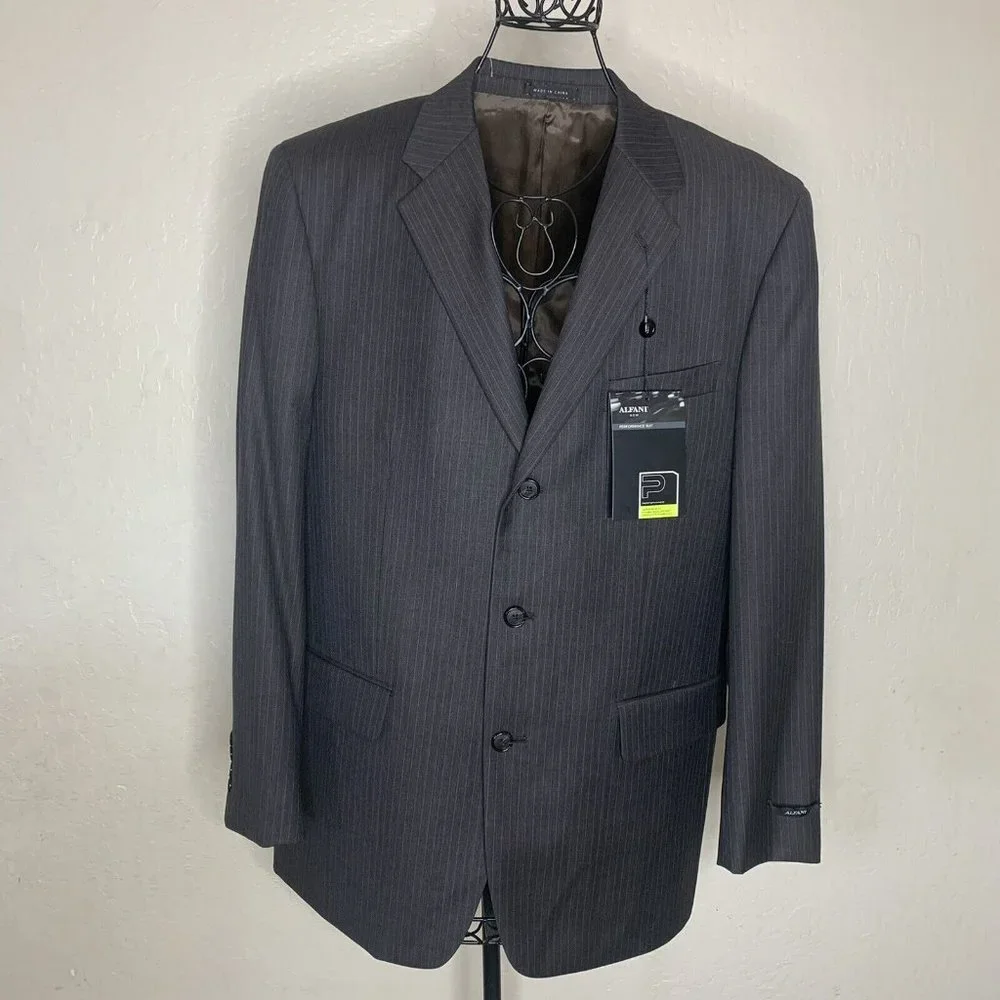 Alfani Men's Stretch Performance Slim-Fit 2 PC Suit 41 R / 34x 30